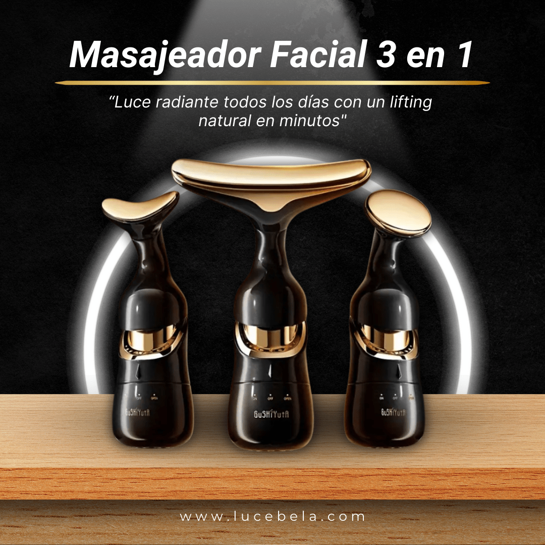 Masajeador Facial 3 en 1 - Rejuvenece Tu Piel en Minutos - Luce Bella