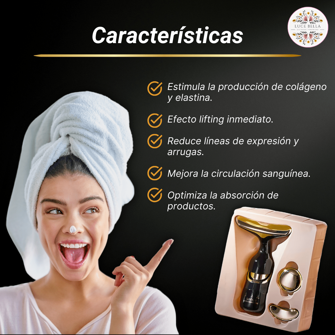 Masajeador Facial 3 en 1 - Rejuvenece Tu Piel en Minutos - Luce Bella