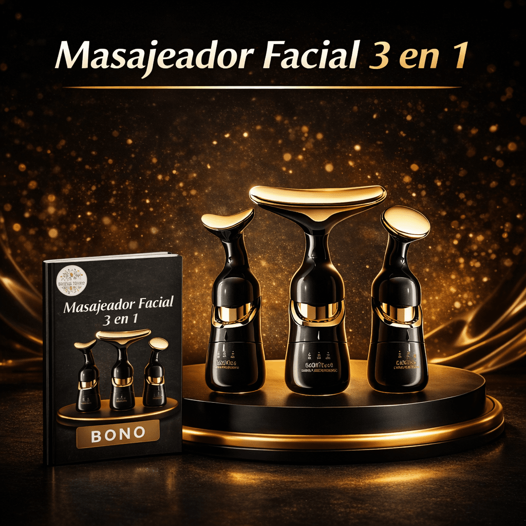 Masajeador Facial 3 en 1 - Rejuvenece Tu Piel en Minutos - Luce Bella