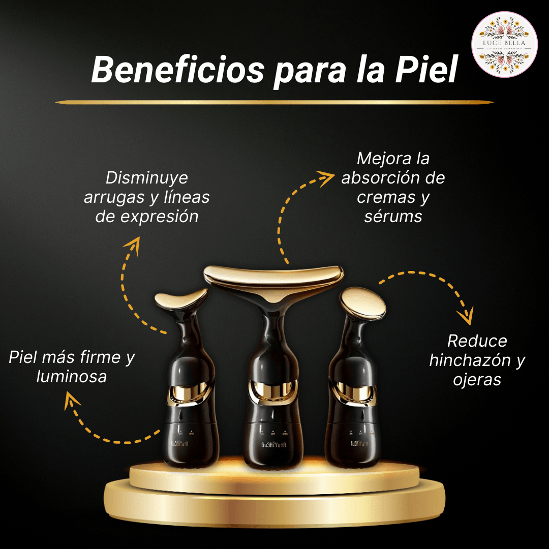 Masajeador Facial 3 en 1 - Rejuvenece Tu Piel en Minutos - Luce Bella